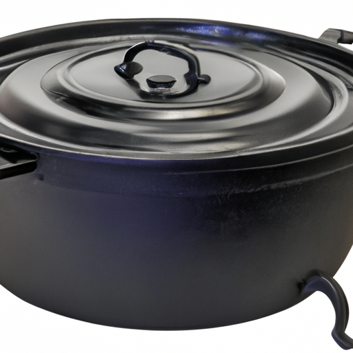 A classic black Lodge Cast Iron Double Dutch Oven with a skillet lid.